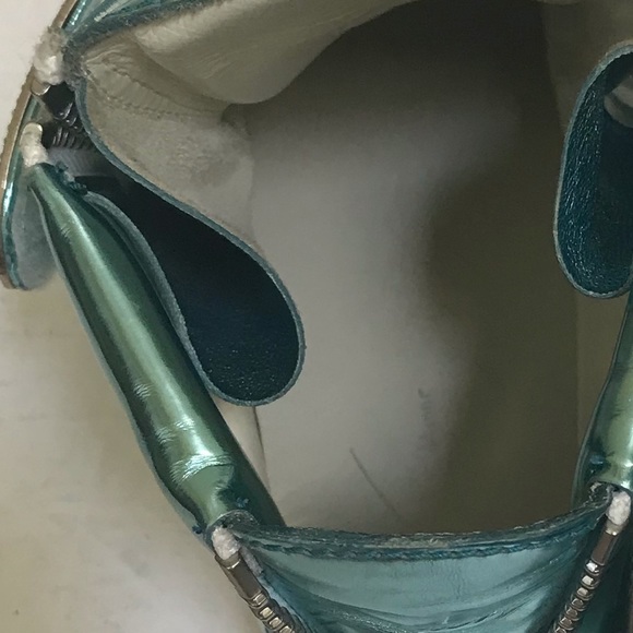 Giuseppe Zanotti Donna Metallic Patent Leather High Top Sneakers Shoes Crystals - Picture 12 of 17